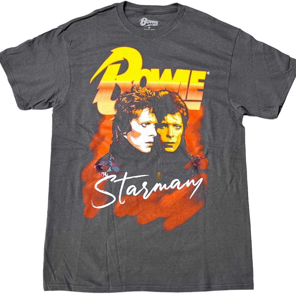 NWOT Bowie David Bowie Starman SS Graphic T-Shirt in Grey Unisex Sz M